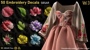 50个花朵叶子衣服刺绣贴花SBSAR
