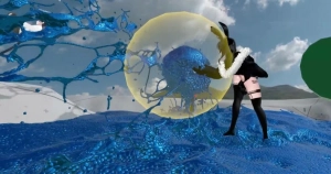 VRChat世界实现无边界交互式流体模拟