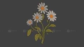 Blender小花卡通风格2D风格 Blender Small Flower Cartoon Style 2D Style