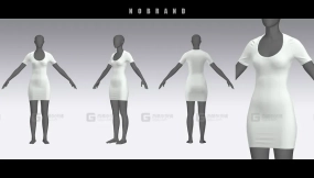 女士包臀裙连衣裙模型 Women's Dress