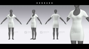女士包臀裙连衣裙模型 Women's Dress