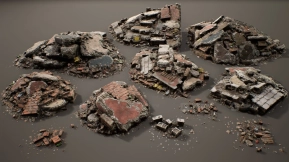 【UE】瓦砾与残骸 - 模块化套装  Rubble and Debris - Modular Set