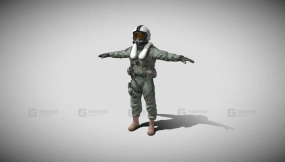 科幻航天器飞行员全身角色 Sci-Fi Spacecraft Pilot Full-Body Character