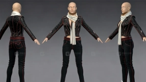 女士时尚皮衣牛仔裤围巾 MD348