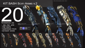 20组科幻机械手臂3D模型 ArtStation – 20 Scifi Arms GameReady