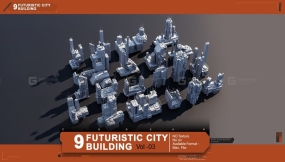 20组科幻建筑模型 Futuristic City Building Pack Vol 3