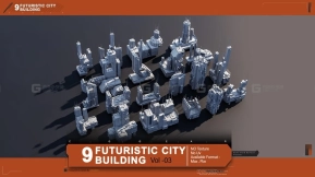 20组科幻建筑模型 Futuristic City Building Pack Vol 3