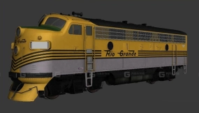 F7 A单元 丹佛和格兰德河西部铁路 - F7 A Unit DRGW 3D model-19