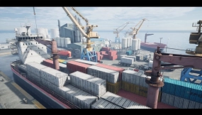 【UE】港口码头工厂轮船卡车塔吊 Port
