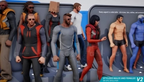 【UE】风格化的男性和女性模型 Stylized Males and Females - assets only