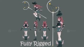 完全绑定好的动漫女孩-Fully Rigged Anime Girl