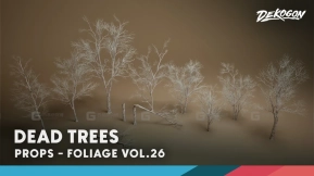 【UE】植被系列第26卷 - 枯死白桦树（Nanite + 低多边形）  Foliage VOL.26 - Dead Birch Trees (Nanite + Low Poly)