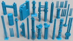 24个工厂管道烟筒冷却塔储藏罐组件 Factory Tubes – 24 pieces