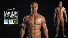 zbrush+SP写实人物身体制作教程 CGCircuit Realistic 3D Character with Zbrush