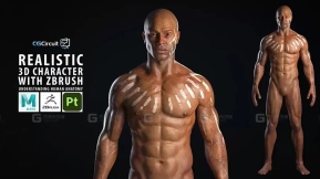 zbrush+SP写实人物身体制作教程 CGCircuit Realistic 3D Character with Zbrush