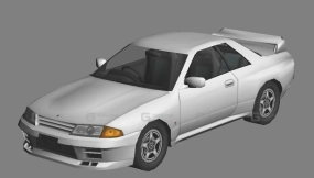 日产Skyline GTR R32低多边形 - Nissan Skyline GTR R32 Low Poly 3D model-4