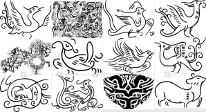 秦汉古典纹样装饰图案矢量设计素材