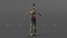 幽灵海盗骷髅未绑定模型  Ghostly Buccaneer Skeleton Unrigged
