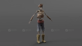 幽灵海盗骷髅未绑定模型  Ghostly Buccaneer Skeleton Unrigged