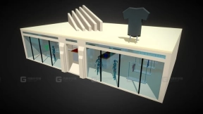 服装店 低多边形风格 Clothing Store (Low Poly Style)
