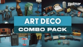 【UE】装饰艺术风格 - 组合道具包（第1-4卷）  Art Deco - COMBO Prop Pack (VOL 1-4)