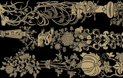 中式古典花草纹样矢量图案设计素材