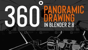 Blender中360度全景图绘制教程 360 panoramic drawing in Blender