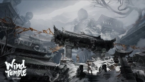 【UE】山涧寺庙中式古建石雕石柱 Wind Temple