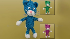 钩针猫咪毛绒玩具 儿童卡通羊毛  Crochet Cat Plushie Kids Cartoon Wool