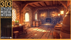 303 风格化中世纪室内场景 - 303 Stylized Medieval Interior