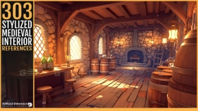303 风格化中世纪室内场景 - 303 Stylized Medieval Interior