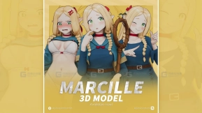 玛茜尔卡通少女人物角色模型 Marcille Model (T pose + Outfit Variations + NSFW Options)