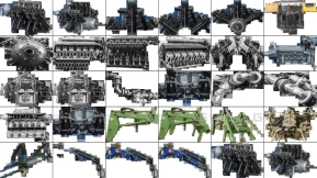 科幻机械硬表面机器人发动机参考图集 PNG Photo Pack Mech Kitbash
