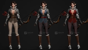 【UE】模块化精灵弓箭手女孩角色模型 Modular Elf Archer Girl