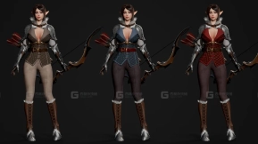 【UE】模块化精灵弓箭手女孩角色模型 Modular Elf Archer Girl