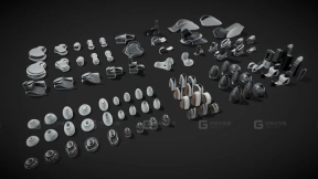 未来风格建筑全套套件 Futuristic Buildings [FULL Set] Kitbash