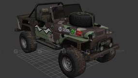 越野车火轮款 - Offroader Fire wheels 3D model-10