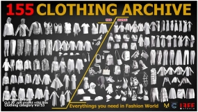 155个衣服外套夹克背包裤子裙子内衣服装模型 155 JEFF CLOTHING ARCHIVE
