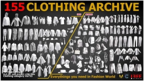 155个衣服外套夹克背包裤子裙子内衣服装模型 155 JEFF CLOTHING ARCHIVE
