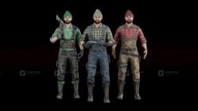 【UE】低多边形风格的森林护林员游戏角色含斧头和猎枪模型 Forester