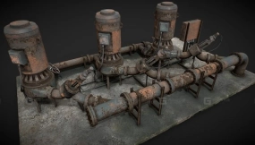生锈的泵站 Rusted pump station