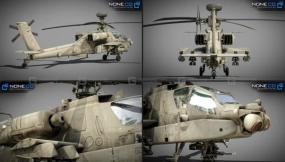 武装直升机模型 Ah-64D Apache Longbow Helicopter With Cockpit By Nonecg.7z