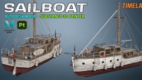 Maya + Substance 3D Painter！制作帆船模型！
