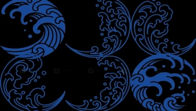 中式古风海浪波纹水纹图案东方古典纹样背景AI矢量设计素材PNG