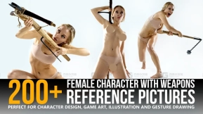 200+ 持武器女性角色 - 参考图集 200+ Female Character with Weapons - Reference Pictures
