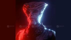 三角形外星人头肖像-Triangle Shaped Alien Head Portrait