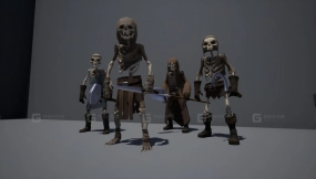 【UE】风格化模块化骷髅（村民）  Stylized Modular Skeletons (Villagers)