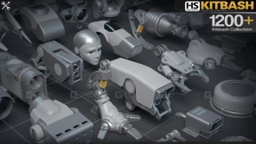 科幻机械硬表面模型包 Hard-Surface Kitbash Collection