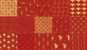 中式工业几何奢华艺术装饰边框图案黑白纹理底纹AI矢量素材