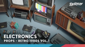 【UE】复古80年代 VOL.1 - 电子元件（纳米技术与低多边形）  Retro 80's VOL.1 - Electronics (Nanite and Low Poly)